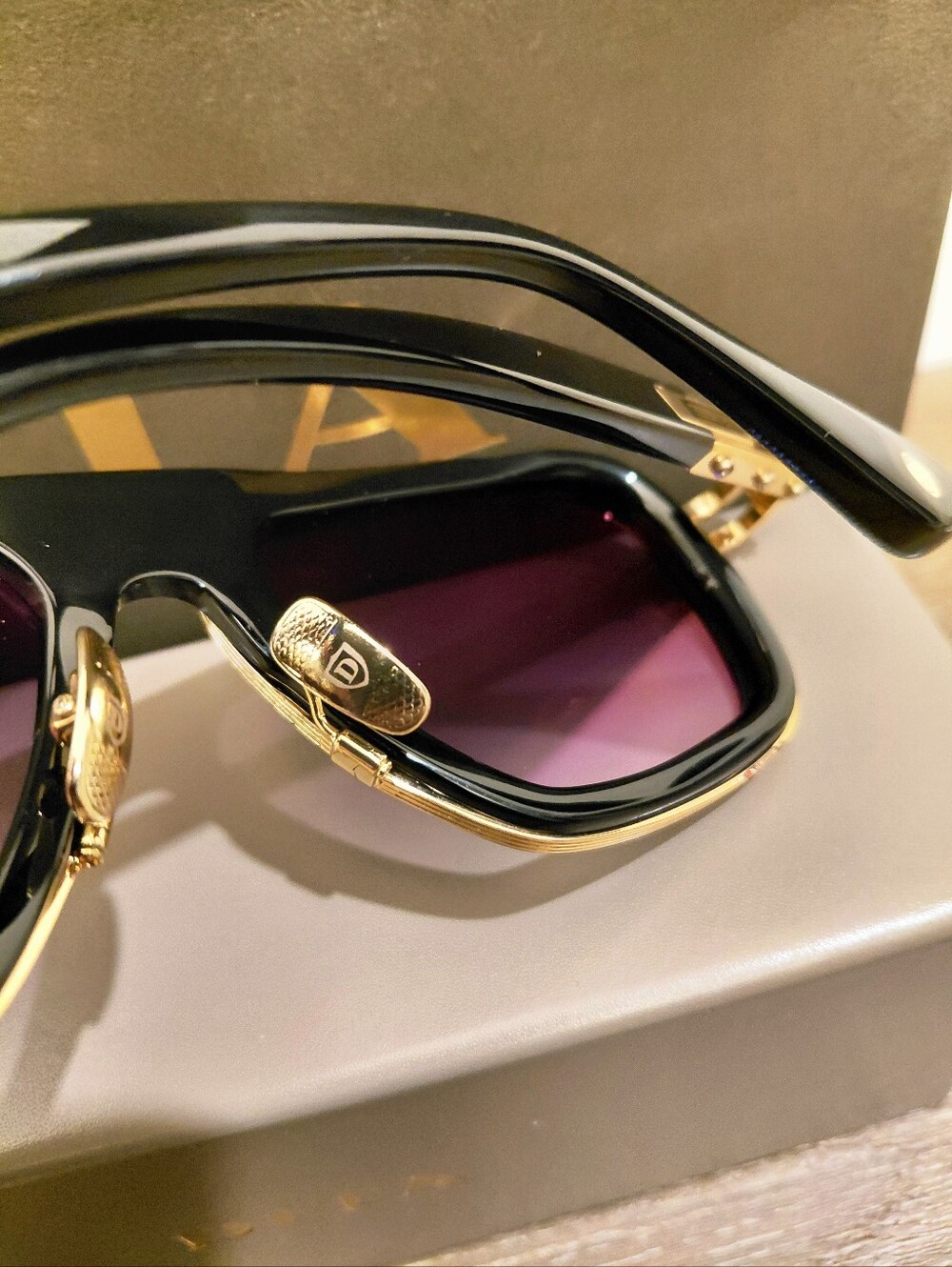 DITA LXN-EVO 25th Anniversary (DTS403-A) Black/Gold Framed Aviator Sunglasses - Picture 8 of 14